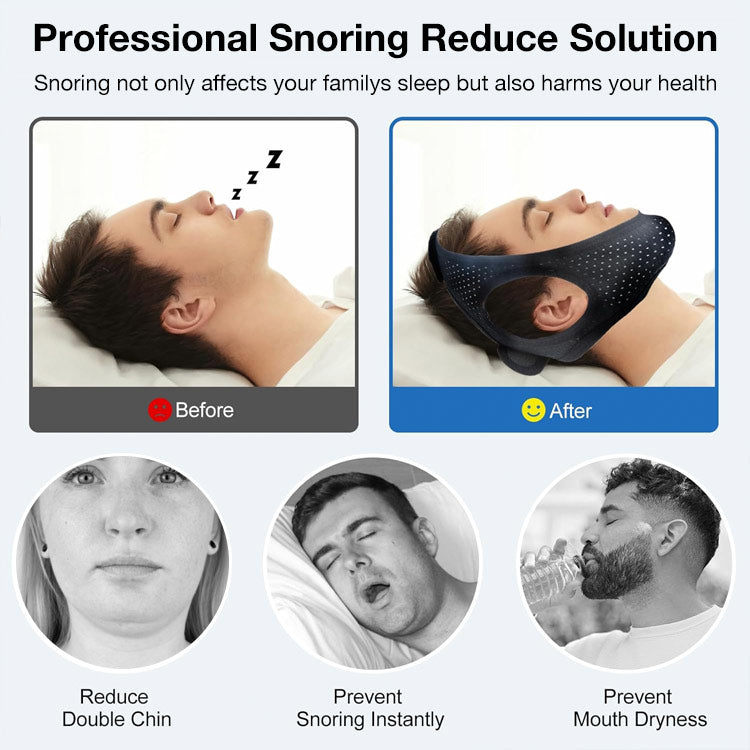 Anti Snoring Chin Strap - Avoid sleep apnea and prevent mouth breathing - Simple and Effective Stop Snoring Solution, Enjoy a Nice Evening.