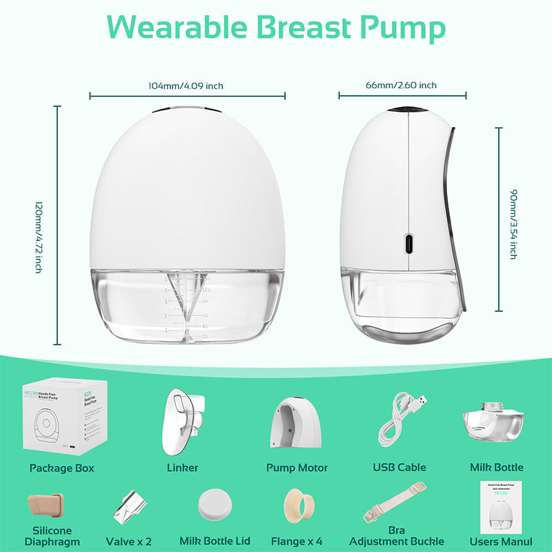 Dr.isla Wearable Breast Pump Electric Portable Breastfeeding 180ML/4 Mode 9 Level 24mm