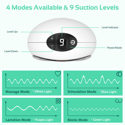 Dr.isla Wearable Breast Pump Electric Portable Breastfeeding 180ML/4 Mode 9 Level 24mm