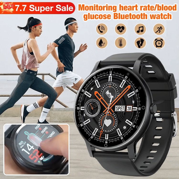 Monitoring heart rate/blood glucose Bluetooth watch
