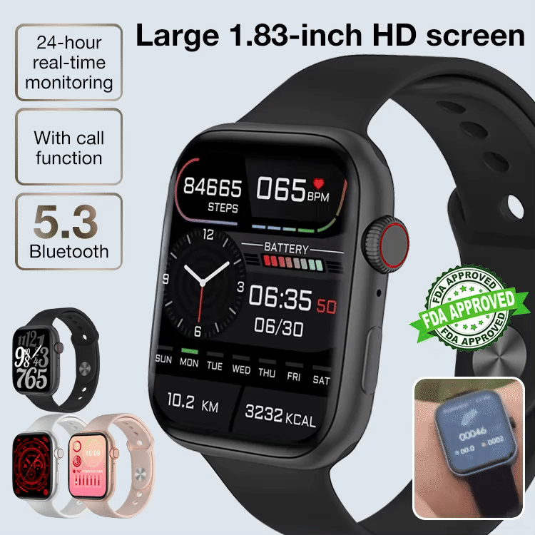 1 year warranty - Smart Painless Blood Glucose Measurement Watch - Measure blood sugar, blood pressure, heart rate, sleep quality and other body indicators.