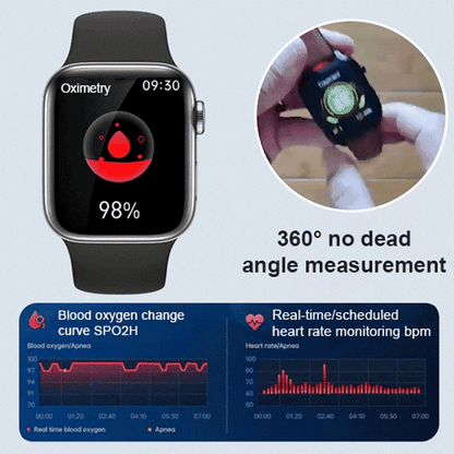 1 year warranty - Smart Painless Blood Glucose Measurement Watch - Measure blood sugar, blood pressure, heart rate, sleep quality and other body indicators.