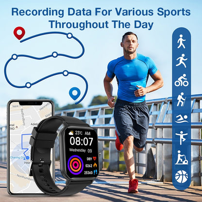Sports Fitness Tracker BP Sleep Monitoring Waterproof Smart Watch