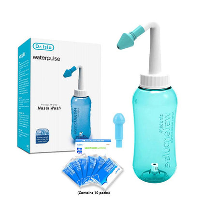 JAMAY Nasal Spray (Free 10 Packs of Salt) Neti Pot Waterpulse Nasal Wash Cleaner Spray Nasal Irrigator Wash Nose 300ml